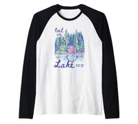 Lake Time Cabin Forest Camping Nature Lover Fishing Canoe Raglan Baseball Tee