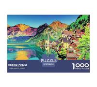 Lake Town Jigsaw Puzzles Puzzle for Adults Kids. 1000 Piece Vibrant Mountain View Whimsical Challenge Toy Educational Game Home Decoration for Adults& Kids Age 14 Years Up 38x26cm/1000pcs