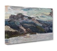 Lake Traun With Mountain By Richard Gerstl Classic Painting Canvas Wall Art Print Ready to Hang, Framed Picture for Living Room Bedroom Home Office Décor, 30x20 Inch (76x50 cm)