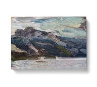 Lake Traun With Mountain By Richard Gerstl Classic Painting Canvas Wall Art Print Ready to Hang, Framed Picture for Living Room Bedroom Home Office Décor, 60x40 cm (24x16 Inch)