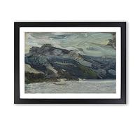 Lake Traun with Mountain by Richard Gerstl Framed Print | A2 Black Framed Wall Art | Ready to Hang | Modern Landscape Picture | Living Room Bedroom Lounge Office
