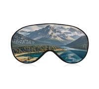 Lake Under Mountain Eye Mask, Adjustable Strip, Blocks Light Sleep Mask, Sleep Eye Mask for Night Sleeping Travel Nap 8.1 * 4.1 Inches