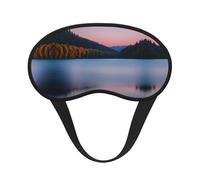 Lake Under Sunset Print Blackout Sleep Mask - Side Sleeper Eye Cover, Soft Comfort, Perfect for Travel, Meditation