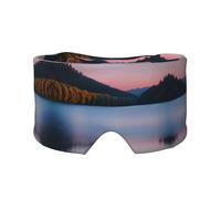 Lake Under Sunset Print Sleep Eye and Ear Muffs Mask - Adjustable Yoga Travel Headband, Keep Warm Shading Comfortable Aid