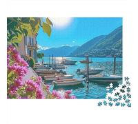 Lake View Boats 1000pc Jigsaw of Eco-friendly Board Colourful Jigsaws As A Fun And Challenging Family Game for Collectible Art 38x26cm/1000pcs