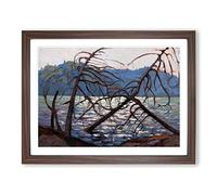 Lake View By Tom Thomson Classic Painting Framed Print | A3 Walnut Framed Wall Art | Ready to Hang | Classic Landscape Picture | Living Room Bedroom Lounge Office