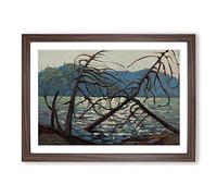 Lake View by Tom Thomson Framed Print | A2 Walnut Framed Wall Art | Ready to Hang | Modern Landscape Picture | Living Room Bedroom Lounge Office