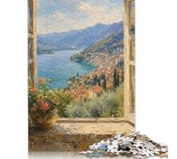 Lake View Open Window Jigsaw Puzzle 300 Pieces, Scenic Outdoor Decor