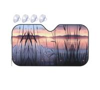 Lake View Sunset Small Car Windshield Sunshade - Quick Cooling in The car in Summer, Portable Storage Sunshade