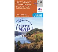 Explorer Active 239 Lake Vyrnwy & Llanfyllin Map With Digital Version, Orange One Size