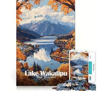 Lake Wakatipu, New Zealand Jigsaw Puzzles for Adults 1000 Pieces Recall Enhancer Creative Play Pattern Build Birthday Gift (50x75cm)