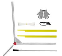 Lake Weed Cutter, 48 Inch Large Aquatic Cutting Tool for Lakes & Ponds, Sharp Blades Shear Cattail, Reed, Phragmites Lilly & Chara Algae | 25 Foot Throw Rope