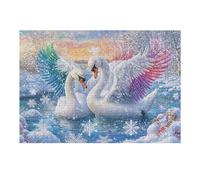Lake White Swans 300 Piece Jigsaw Puzzle for Adults Happy Time Sick Day Activity Gentle Distraction No Dust Pieces Great Gift for Get Well Soon 300 PCS