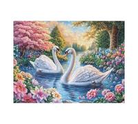 Lake White Swans 500 Piece Jigsaw Puzzle Pack Lake Reed Sunset Teens Beginners Cognitive Development Puzzle Fans Group Play Anniversary Recycled Cardboard 500 PCS