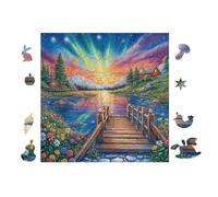 Lake with Bridge 100 Piece Pack Classic Jigsaw Puzzle Couple Puzzle Partners Ultra Difficult Wall Decor Easter New Year Creativity & Gift Giving 28x28cm