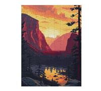 Lake Yosemite Pixel Art Jigsaw Puzzle for Adults, 500 PCS