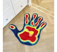 LAKEA Handmade Palm Rug Shape Tufted Carpet Plush Fluffy Soft Multiple Color Home Decor Living Room Bedroom Room Aesthetic (31.5X31.5 Inch)