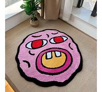 LAKEA Tufted Carpet Cherry Bomb Rug Pink Room Decor Kawaii Rug Small Rugs for Bedroom Cartoon Circle Punch Needle Carpet (31.5X31.5 Inch)