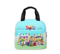 (LakeBlue) Bags Numberblocks Lunch Ice Bag Thermal Insulated Cooler Students Kids Picnic