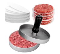 LAKEDO Burger Press Machine with 【100 Wax Disc Papers】 - Nonstick Aluminum Hamburger Patty Maker - Burger Press Set for Making Burger Patty