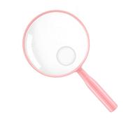 Lakei Magnifying Glass,10X 30X Handheld Reading Magnifying Glass，110mm Shatter Resistant Lens, Non-Slip Handle, Suitable for Elderly Reading, Adults Close Work, Hobbies and Halloween & Cosplay (Pink)