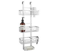 lakeland Adjustable Bath & Shower Caddy - Hangs Over Door Or On Wall Aluminium To Prevent Rusting