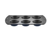 lakeland Bakeware 6 Hole Deep Bun Cupcake Muffin Baking Tin in Blue