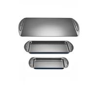 Lakeland Baking Tray Trio - Set of 3 Non-Stick Baking Trays with Quantum 2 Professional Non-Stick
