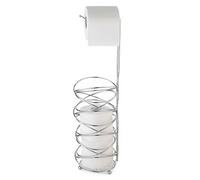 Lakeland Chrome Swirly Toilet Roll Stand & Store - Fits 4 Rolls