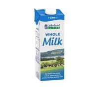 Lakeland Dairies Long Life Whole Milk 1 Litre - UHT Full Fat Dairy Milk, High Protein, Natural Source of Calcium for Tea, Coffee, Breakfast, Travel | (1 Pack)