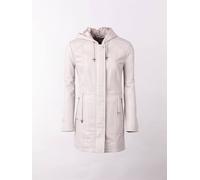 Lakeland Leather 'ambleside' Hooded Leather Coat In Grey Grey 16