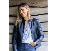 Lakeland Leather 'anthorn' Leather Jacket In Navy Navy 14