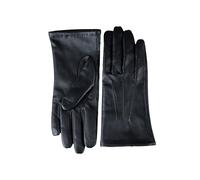Lakeland Leather Becky Women’s Leather Gloves - Real Leather, Fleece-Lined Table Cut Gloves (Black, S)