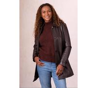 Lakeland Leather 'bilsco' Longline Leather Jacket In Brown Brown