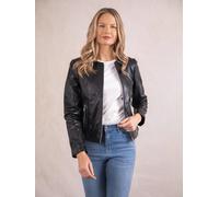 Lakeland Leather 'crosby' Collarless Leather Jacket In Black Black 16