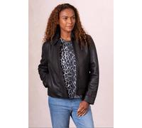 Lakeland Leather 'crosthwaite' Collared Leather Jacket In Black Black 18