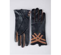 Lakeland Leather 'devoke' Contrasting Leather Gloves In Black Black