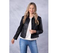 Lakeland Leather 'kendal' Collared Leather Jacket In Black Black 14