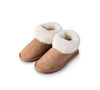 Lakeland Leather Ladies' Sheepskin Bootie Slippers (6 UK, Tan, numeric_6)