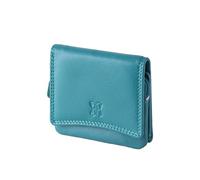 Lakeland Leather Ladies Small Leather Flapover Purse in Teal Green