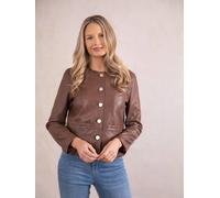 Lakeland Leather 'lindal' Button Down Leather Jacket In Tan Tan 18