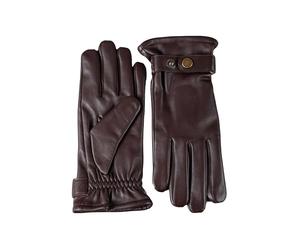 Lakeland Leather Martin Men’s Leather Gloves - Real Leather, Fleece-Lined, Adjustable Strap - Classic Winter Gloves (Cognac, XL)