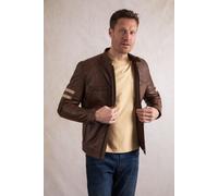 Lakeland Leather Men's Charlie II' Leather Racer Jacket in Brown | Size: 42R Lakeland Leather Brown 42R
