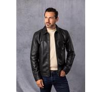 Lakeland Leather Men's 'Renwick' Collared Leather Jacket in Black | Size: 46R Lakeland Leather Black 46R