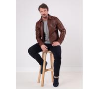 Lakeland Leather Men's 'Renwick' Collared Leather Jacket in Brown | Size: 48R Lakeland Leather Brown 48R