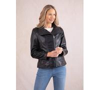 Lakeland Leather 'morland' Leather Biker Jacket In Black Black 12