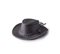 Lakeland Leather Outback Cowboy Hat in Water Resistant Leather - Men/Women/Unisex (as8, Alpha, m, Brown, Medium)