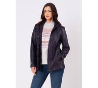 Lakeland Leather 'patterdale' Hooded Leather Coat In Plum Plum 16