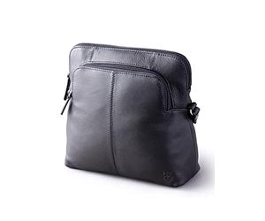 Lakeland Leather Rachel Raven Leather Cross Body Bag for Women, Real Leather Everyday Handbag, Adjustable Strap Shoulder Bag, Multi Pocket Medium Size Bag