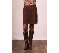Lakeland Leather Suede A-Line Mini Skirt In Chocolate Chocolate 16